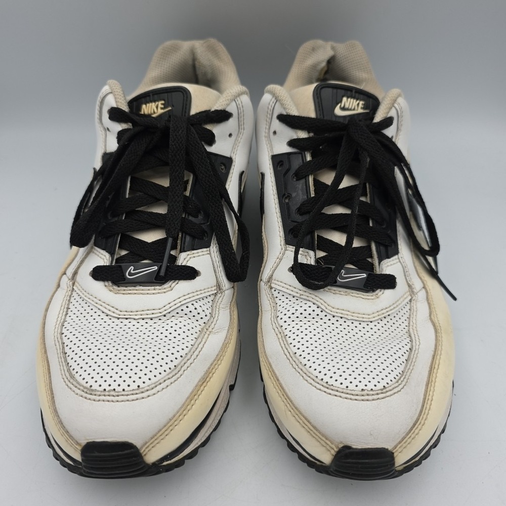 RARE NIKE AIR MAX Men US 12 White Leather Running Shoes 407979-127
